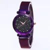 Diamant ciel étoilé cadran montre belle violet Quartz femmes montre dames montres mode femme montre-bracelet décontractée 321n