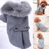 Dog Apparel Winter Dog Clothes Pet Cat fur collar Jacket Coat Sweater Warm Padded Puppy Apparel for Small Medium Dogs Pets 230901