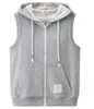 Men's Tank Top Zipper Hooded Cardigan Sleeveless Sweater Sports Casual