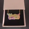 Pendant Necklaces Customized Rainbow Name Necklace Fashion Simple Personality Acrylic Custom Name Special Significance Jewelry Christmas Gift 230901