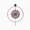 Duvar Saatleri Çiçekler Saat asılı Nordic Tasarım Metal Benzersiz Yuvarlak Saatler Sessiz Oturma Odası Salonu Sessiz Relogio De Parede Ev Dekor