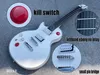 Chitarra elettrica per mano sinistra, finitura bianca solida, pickup HH a palo aperto bianco, tastiera in ebano scala 27 con kill switch rosso