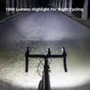 Bike Lights Rockbros 1000lm Bike Light Lampe avant de type C Type-C LED rechargeable 4500mAh Bicycle Light Affichage imperméable Accessoires de vélo 230904