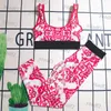 Klassisk bikinis set badkläder mode brev tryck baddräkter sommaryoga träning sexig designer charm lady två bitar sets288c