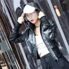 Kvinnors skinnjacka Real Women Korean Hooded Coat Black äkta fårskinnjackor Korta outwears Jaq2023