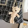 Girls Dresses Menoea Girl Baby Elegant Plaid Kids Party Princess Autumn Costumes Fashion Long Sleeve Sweet T Clothes With Bear Bag 230901