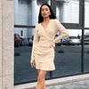 Casual Dresses Dress For Women Fashion Knitted Commuting Bag Hip Bottomed Sweater Spring Temperament Solid V-neck Mini