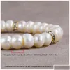 Beaded Natural Pearl Stretch Bracelets Unisex Fashion Classic Diamond Heart Couple Colorf Women Jewelry Love Drop Delivery Otqes