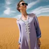 Etniska kläder Satin Abaya Dubai Turkiet Arabiska muslimska Maxi -klänningar för kvinnor Elegant Jalabiya Islam Marockan Kaftan Robe Caftan Marocain