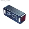 Alto-falantes portáteis sem fio Bluetooth Speaker Clock Suporte de alarme duplo Cartão TF FM Player Digital Mini Speaker Radio Soundbar HIFI Music Box Soundba Q230904