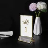 Autres fournitures de fête d'événement 3 tailles Cadres en or acrylique Double face Table Menu Présentoir Numéros de mariage Titulaire 230901