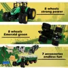 Elektrische/RC-auto 1/24 RC-tractor met LED-licht 8In1 boerderijspeelgoedset 2,4 GHz afstandsbediening auto vrachtwagen landbouwsimulator voor kinderen cadeau 230901