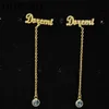 Hoop Huggie DOREMI Personalize Earring Custom Name DIY Women Long Chain Drop Dangle Birthstone Drop Stone Earrings Personalized Gift Jewelry 230901