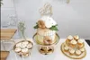 皿プレート6pcsゴールドミラーメタルラウンドケーキスタンド結婚式の誕生日パーティーデザートカップケーキペデスタルディスプレイプレートホームデコレーションzz