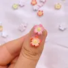 Nagelkonstdekorationer 50st 3D harts naglar söta körsbärsblomningsserier tillbehör kawaii diy dekoration