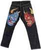 Mäns jeans harajuku gotisk amerikansk stil hög midja jean män y2k baggy high street hip hop mode trend rakt breda ben jeans tryck män 230904