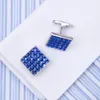 Cuff Links Kflk Jewelry Shirt Fashion Cufflink Marca Blue Crystal Cuff Link Masculino Presente de casamento Botão de casamento de alta qualidade 230904