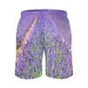 Shorts pour hommes Champs de lavande Board Summer Nature Fleurs violettes Courir Plage Mâle Séchage rapide Casual Maillot de bain surdimensionné