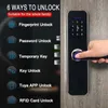 Türschlösser Wifi Elektronisches Intelligentes Türschloss mit Tuya App Sicherheit Biometrisches Fingerabdruckschloss Passwort RFID-Karte HKD230903