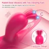 Vibrators Rabbit Vibrator for Women Vagina G Spot Nipple Clitoris Stimulator Thrusting Telescopic Rotating Dildo Adult Sexy Toys 230904