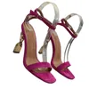 صيف الصيف 2024 Womens Slingback Pump Shoes مصمم صندل High Metal Heel مثير إصبع القدم الأصلي حزام كاحل الجلود 10548 61983