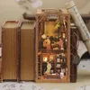 Doll House Accessories Cutebee Book Nook Dollhouse Kit With Touch Light Dust Cover Diy Miniature Doll House Toys For Birthday Presents Ink Rhyme Bookstore 230904