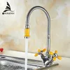 Kitchen Faucets White Brass Mixer Cold Sink Faucet 2 Handle Single Hole Water Tap Vegetable Spray Taps XBT-2601Kitchen