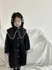 Trench-coat pour filles, manteau de princesse pour enfants, grande vague, revers, perles, fleur, simple boutonnage, manches longues, vêtements d'extérieur, automne, Z3837