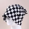 Berets Spring Autumn Women Men Black White Plaid Checkerboard Skullies Beanies Harajuku Hip Hop Outdoor Sunscreen Beanie Hat Gifts