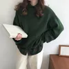 Maglioni da donna Vintage Y2K Maglione verde oversize girocollo Grosso fuzzy caldo pullover carino Autunno Inverno Maglione 230901