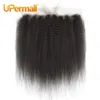 Synthetic Wigs Upermall 2/3/4 Kinky Straight Human Hair Bundles With Frontal Transparent 30Inch Brazilian Yaki Weave and 13x4 Lace Closure Soft 230901