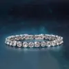 Aangepaste sieraden fabrikant vrouwen tennisketting 18k wit goud 2,5 mm Vvs Moissanite diamanten armband sieraden