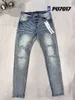 Mäns jeans designer lila märke jeans män denim byxor mode byxor rak design retro streetwear casual svettbyxor joggar byxa tvättade gamla 53zz