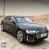 다이 캐스트 모델 1 18 Audi A6 리무진 합금 다이 캐스트 장난감 자동차 모델 사운드 및 라이트 백 키즈 장난감 장난감 수집품 생일 선물 장식 230901