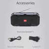 Portabla högtalare Mini Solar Charging Portable Bluetooth -högtalare med FM Radio LED -ficklampa TF -kort Support Outdoor Solar Power Wireless Högtalare HKD230904