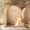 Other Event Party Supplies Golden Plexi Table Numbers Arch Acrylic Gold Place Card Wedding Sign with Stands Centerpieces for 230901