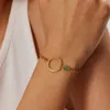 Pulseira de aço inoxidável cor natural pedra cristal pulseira para mulheres ouro cor concha minimalista pulseira punk jóias bijoux 230901