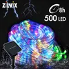 Other Event Party Supplies 50M Solar LED Strip Rope Tube Fairy Light String Outdoor Waterproof for Wedding Christmas Garden PathwayGarland Decor 230901