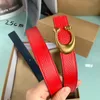 Damesmode riem ontwerper omkeerbare lederen riemen breedte 2,0 cm 3,0 cm goud zilver lettergesp maat 95 cm-115 cm rood wit bruin blauw koeienhuid tailleband met doos