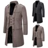 Women's Wool Blends Spring and Autumn New Men's Coat Mid-Length Long-Sleeve Simple Casual Coat Men's Versatile Slim Fashion Trench Coat HKD230904