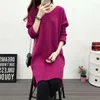 Kobiety swetry jesienne zima 4 kolor solidne dzianiny bawełniane sukienki Sweter Czarne białe kobiety moda luźna v lady pullover femme zz513