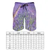 Shorts pour hommes Champs de lavande Board Summer Nature Fleurs violettes Courir Plage Mâle Séchage rapide Casual Maillot de bain surdimensionné