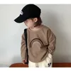 Hoodies Sweatshirts Autumn Childrens Sweater Rainbow Pattern Longsleeved Top Clothes Kids Baby Girl Boy Swwatshirt Toddler Infant Hoodie Coat 17Y 230901