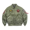 Vestes pour hommes TOP GUN CWU45P Patch Broderie Style Militaire Bomber Veste Pilote Vol Manteau D'hiver J230904