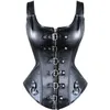 Corsetto in pelle sintetica Forte sexy gotico Steampunk Bondage Top corsetti punk Vita Trainer 8276271d