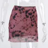 Skirts Retro Printed Mesh Short For Women Sexy Spicy Girls Casual Slim Fitting Skirt Fashion Nightclub Clubwear Mini