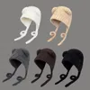 Шапка-бини/шапка с черепом, осень-зима, милая термовязаная шапка с медвежьими ушками, женская шапка с лентой для защиты ушей, японская корейская универсальная шапка Skullies 230904