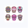 Prajna Punk Rock Skull Embroidery Patches accessory Various Style Flower Rose Skeleton Iron On Biker Patches Clothes Stickers Appl262u