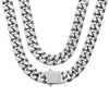 30inch 14k white gold fill jewelry Cuban necklace thick gold hip-hop necklace men"s chain