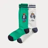 Polo Bear Sock 2-Pack Fashion Cartoon Cute Socks Harajuku Women Stretch Cotton Socks med Web Ankel Sock Hipster Skatebord Ankel F266P